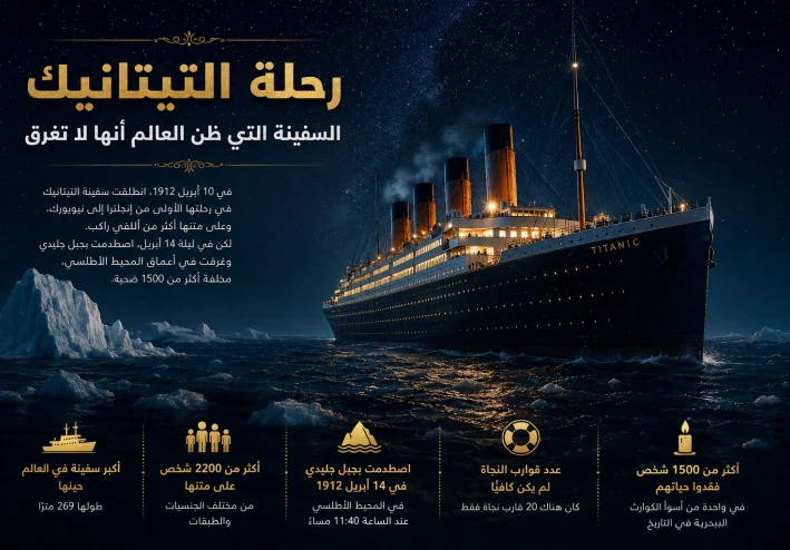 # ⚓ رحلة التيتانيك: السفينة التي ظن العالم أنها لا تغرق 🌊