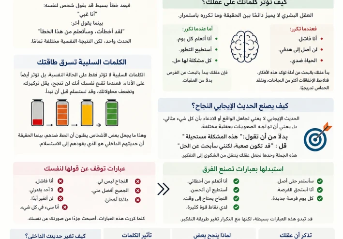 الكلمات التي تقولها لنفسك قد تكون سبب نجاحك أو فشلك
