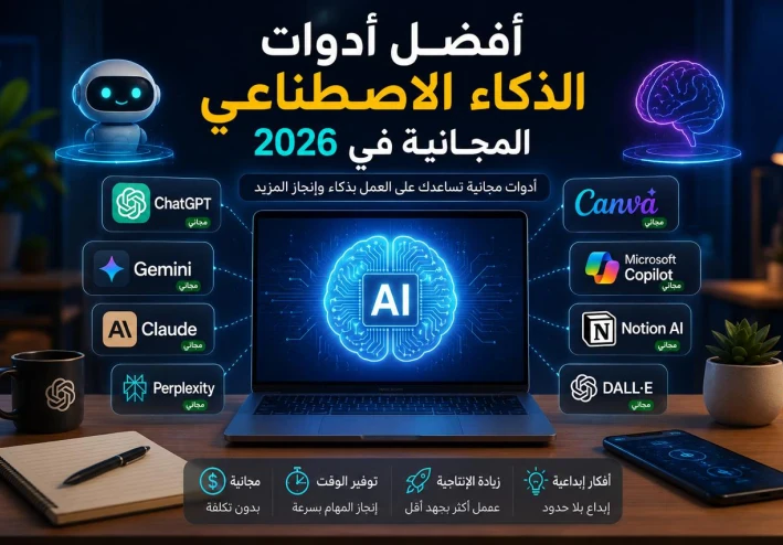 أفضل أدوات الذكاء الاصطناعي المجانية في 2026