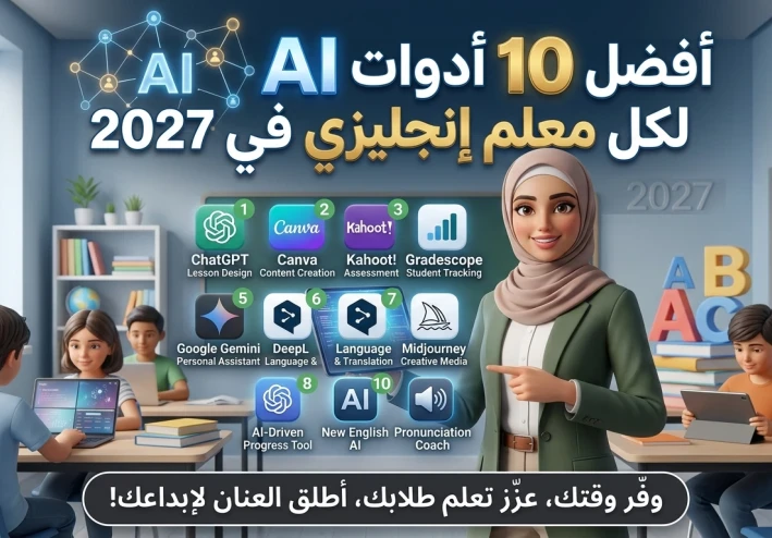 أفضل  أدوات ذكاء اصطناعي تحتاجها كل معلمة لغة إنجليزية في 2027