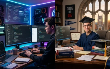 هل يمكن تعلم البرمجة بدون جامعة؟ الحقيقة التي لا يخبرك بها أحد