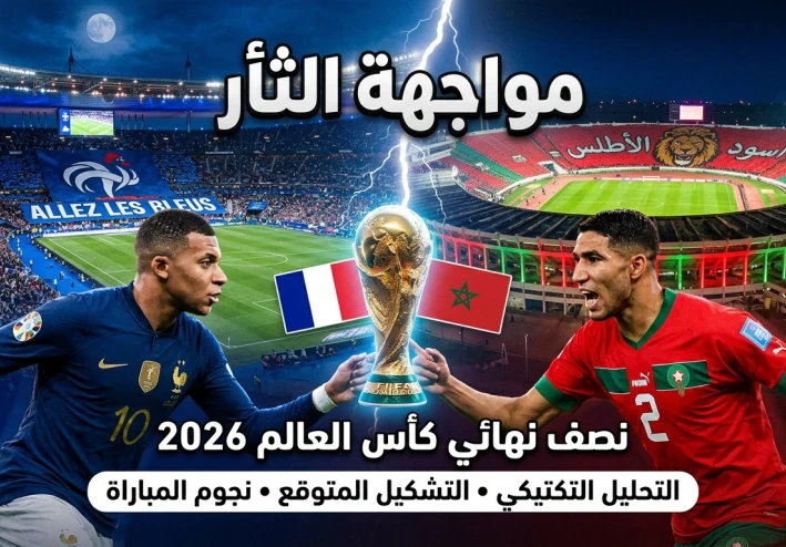 موقعة بوسطن… ثأر المغرب وعبقرية مبابي في ربع نهائي مونديال 2026  فرنسا والمغرب يتجددان في مواجهة نارية على ملعب "جيليت" بعد 4 سنوات من قمة قطر