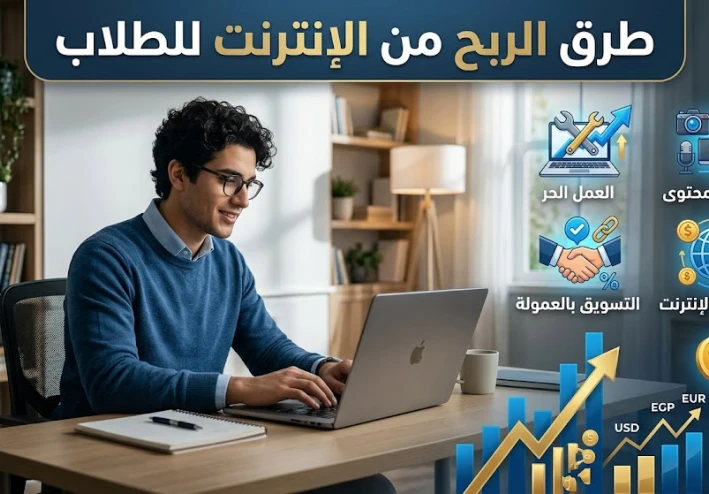 طرق الربح من الإنترنت للطلاب: دليلك الشامل لبناء دخل حقيقي أثناء الدراسة