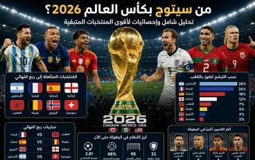 من سيتوج بكأس العالم 2026؟ تحليل وإحصائيات لأقوى المنتخبات المتبقية