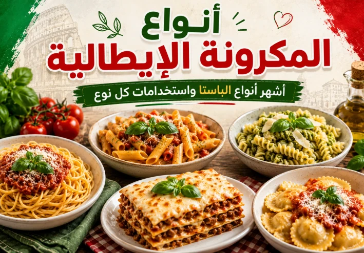 أنواع المكرونة الإيطالية بالصور: أشهر أنواع الباستا الإيطالية واستخدامات كل نوع