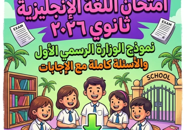 📥 رابط تحميل امتحان اللغة الإنجليزية ثانوية عامة 2026 دور أول بالإجابات الرسمية PDF | نسخة الوزارة كاملة