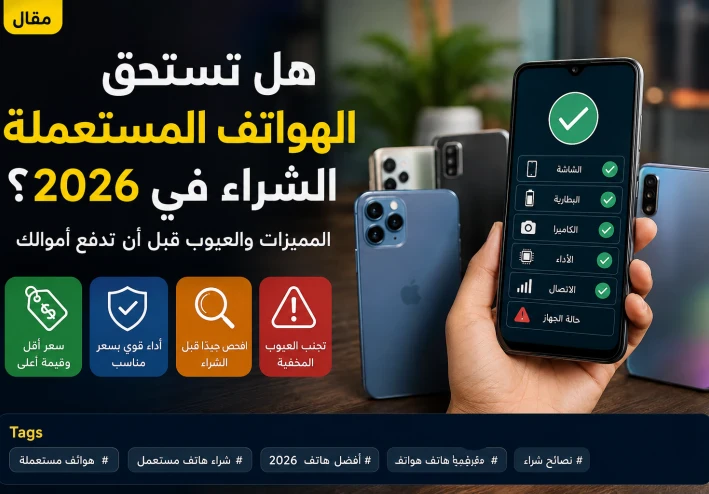 هل تستحق الهواتف المستعملة الشراء في 2026؟ المميزات والعيوب قبل أن تدفع أموالك