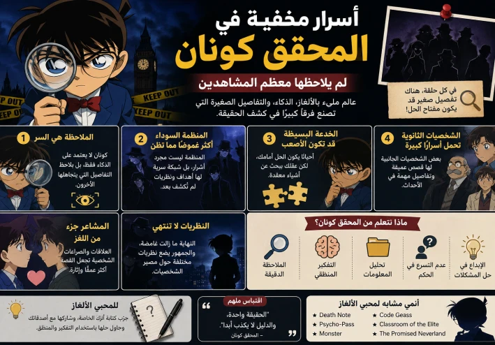 أسرار مخفية في المحقق كونان لم يلاحظها معظم المشاهدين"