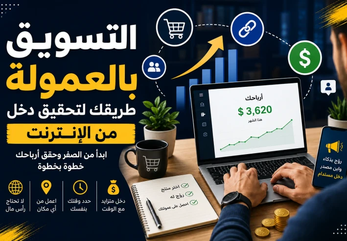 التسويق بالعموله للمبتدئين 2026 : كيف تبدا وتحقق اول دخل من الانترنت خطوه بخطوه