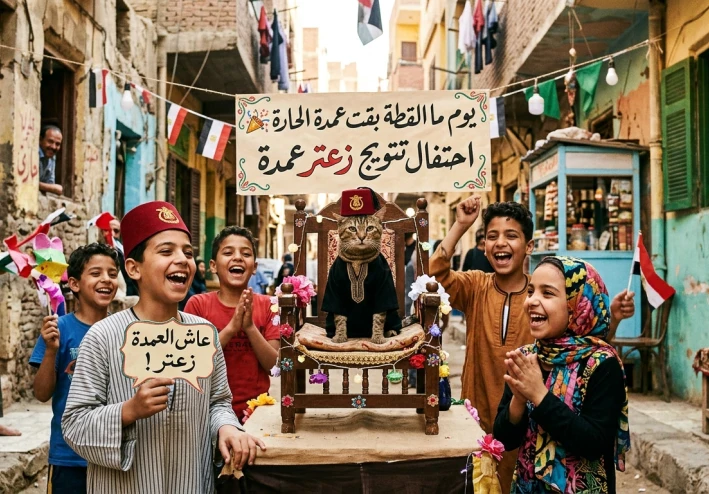 أولاد الحارة ويوم ما القطة بقت عمدة"* 😂🐈🏘️
