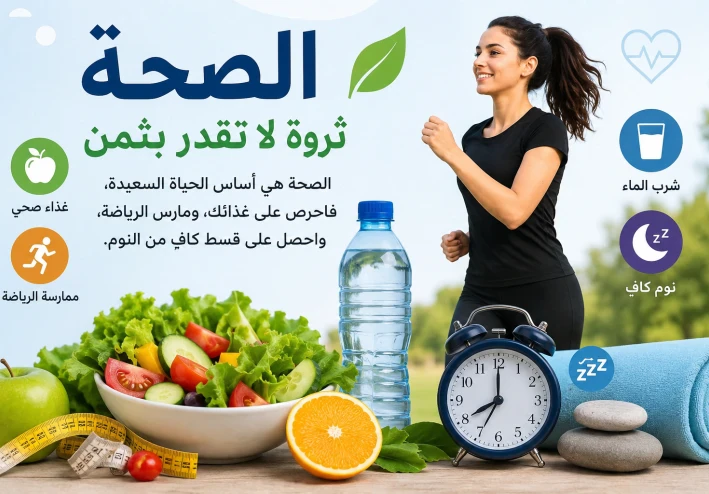 ✨الصحة سر الحياة السعيدة:     خطوات بسيطة لحياة أفضل وجسم أكثر نشاطًا✨