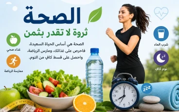 ✨الصحة سر الحياة السعيدة:     خطوات بسيطة لحياة أفضل وجسم أكثر نشاطًا✨
