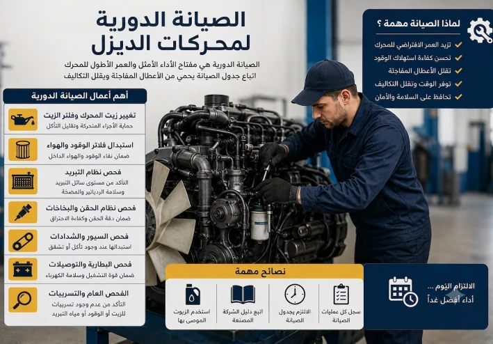 الصيانة الدورية لمحركات الديزل