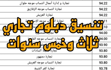 تنسيق دبلوم تجاري 3سنوات و5 سنوات 