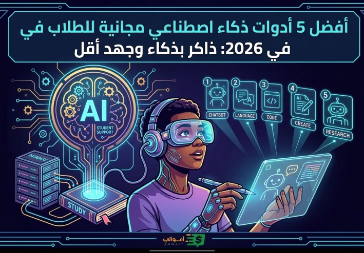 أفضل 5 أدوات ذكاء اصطناعي مجانية للطلاب في 2026: ذاكر بذكاء وجهد أقل