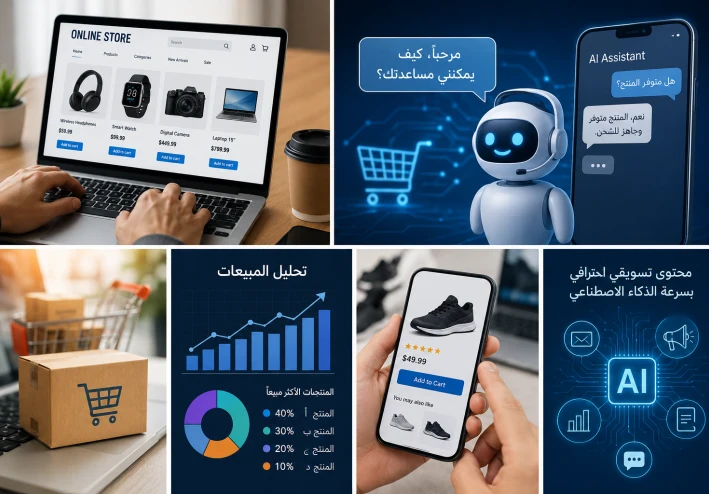كيف يساعدك الذكاء الاصطناعي على بناء متجر إلكتروني يعمل 24 ساعة يوميًا؟
