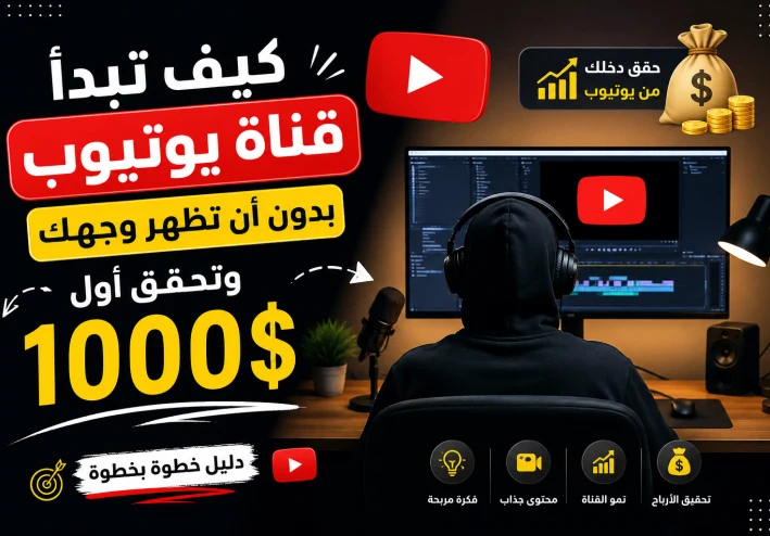 كيف تبدأ قناة يوتيوب بدون أن تظهر وجهك وتحقق أول 1000 دولار