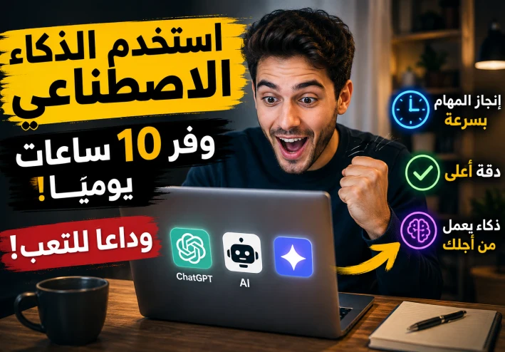 3 أدوات ذكاء اصطناعي مجانية ستجعل حياتك اليومية أسهل بكثير"  الخيار الثاني (يركز على السرعة وتوفير الوقت):