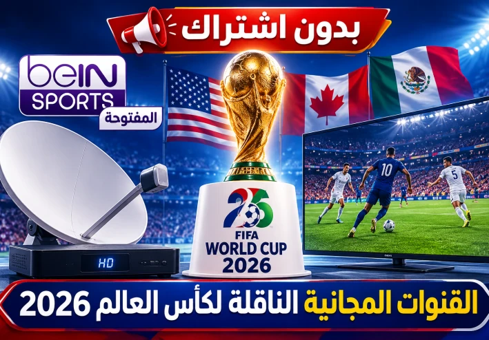 بدون اشتراك | القنوات المجانية الناقلة لمباريات كأس العالم 2026 وتردد قناة beIN SPORTS المفتوحة