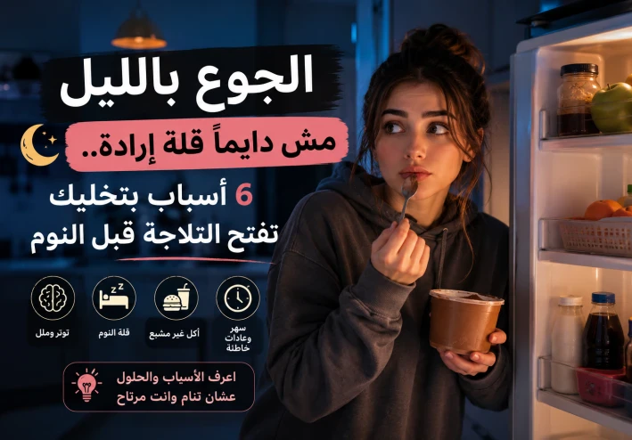 6 أسباب خفية وراء الجوع بالليل وفتح التلاجة قبل النوم
