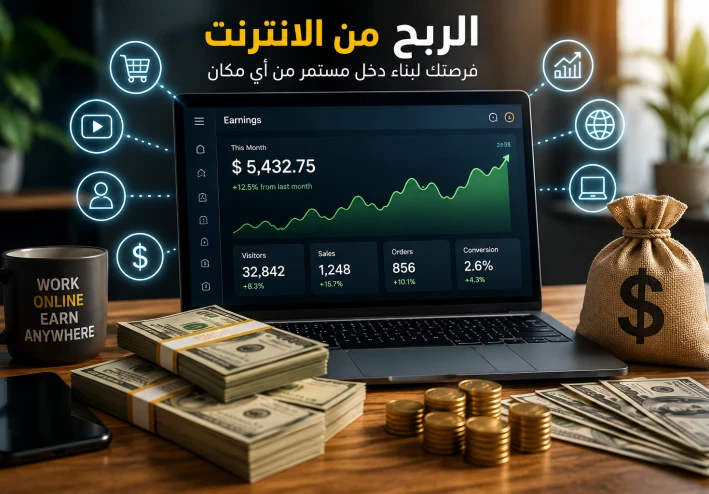 الربح من الإنترنت للمبتدئين 2026 | أفضل 7 طرق لتحقيق دخل حقيقي