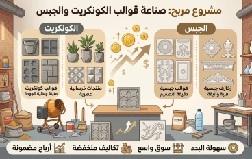 مشروع كونكريت لصناعة قوالب الجبس