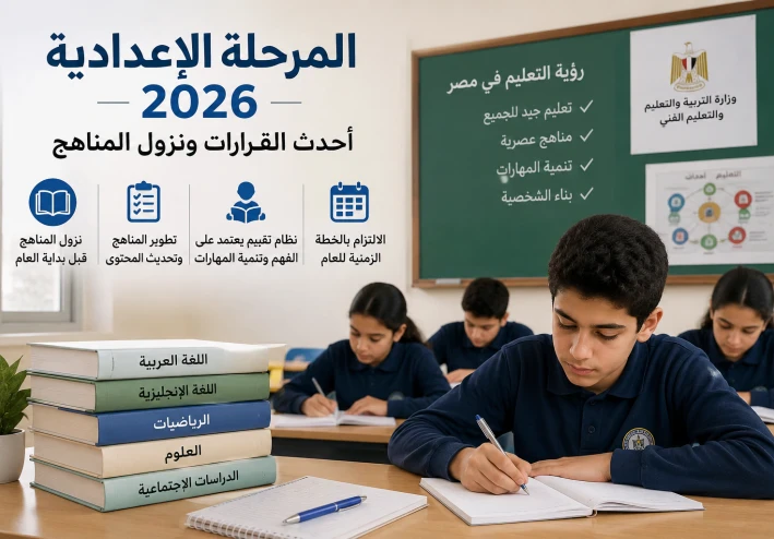 العنوان (2027): المرحلة الإعدادية 2027 في مصر.. أحدث القرارات ونزول المناهج للعام الدراسي الجديد