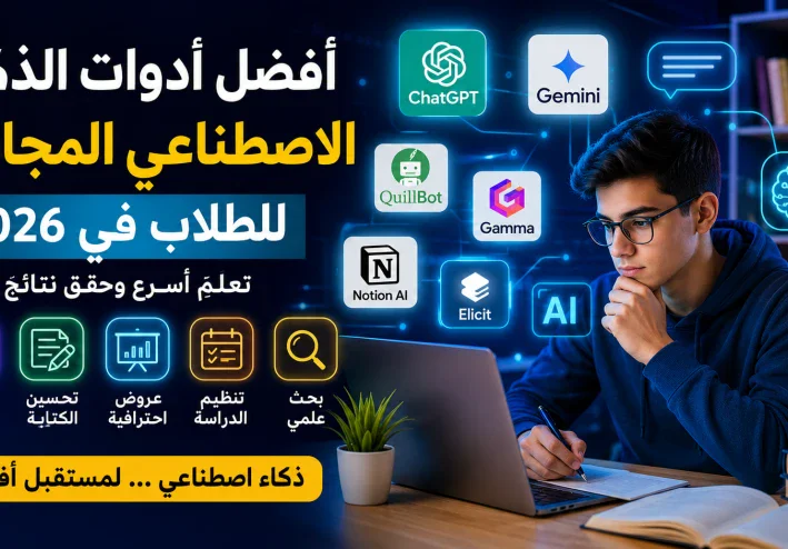 أفضل أدوات الذكاء الاصطناعي المجانية للطلاب في 2026: تعلّم أسرع وحقق نتائج أفضل ⭐