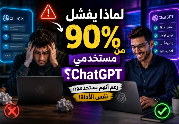 لماذا يفشل 90% من مستخدمي ChatGPT رغم أنهم يستخدمون نفس الأداة؟