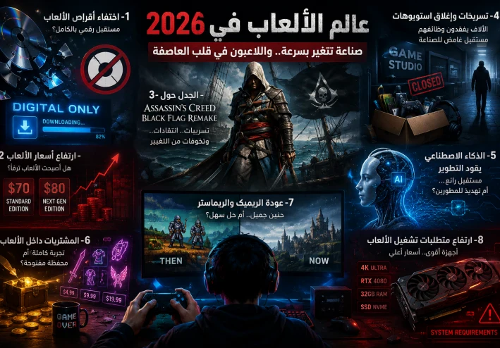 عالم الألعاب في 2026.. ثماني قضايا ترسم مستقبل صناعة الألعاب