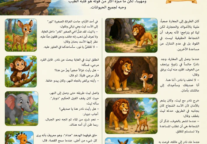 الأسد الشجاع: قصة