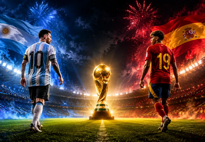 🔥 الأرجنتين ضد إسبانيا.. من يحسم نهائي كأس العالم 2026 ويرفع الكأس الذهبية؟🔥