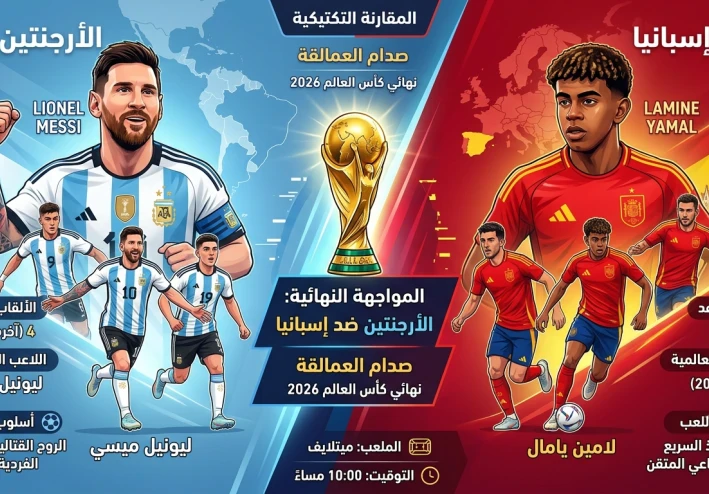 نهائي الحلم: مقارنة تكتيكية وشاملة بين عملاقي العالم الأرجنتين وإسبانيا