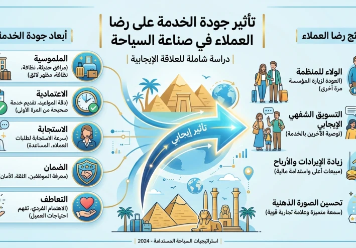 تأثير جودة الخدمة على رضا العملاء في صناعة السياحة- دراسة مصغرة