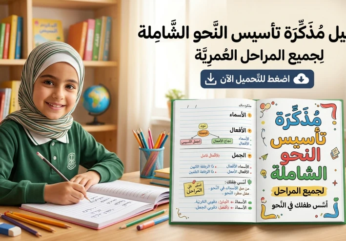 أقوى مذكرة تأسيس نحو لجميع المراحل التعليمية pdf - إعداد أستاذة شيماء عادل (تحميل مباشر)
