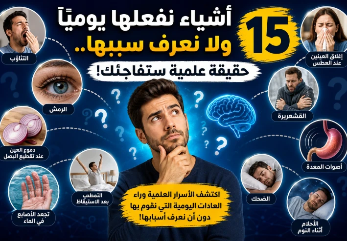 أشياء نفعلها يوميًا ولا نعرف سببها.. 15 حقيقة علمية ستفاجئك!