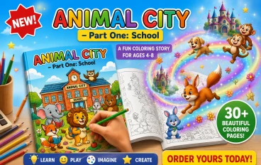 ANIMAL CITY – Part One: School | Fun Coloring Book for Kids 