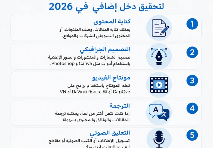 7 مهارات يمكنك تعلمها عبر الإنترنت لتحقيق دخل إضافي في 2026