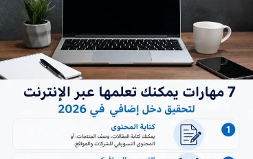 7 مهارات يمكنك تعلمها عبر الإنترنت لتحقيق دخل إضافي في 2026