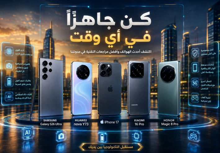 أفضل الهواتف الذكية الجديدة التي وصلت إلى الأسواق في 2026.. مواصفات قوية تناسب جميع الفئات