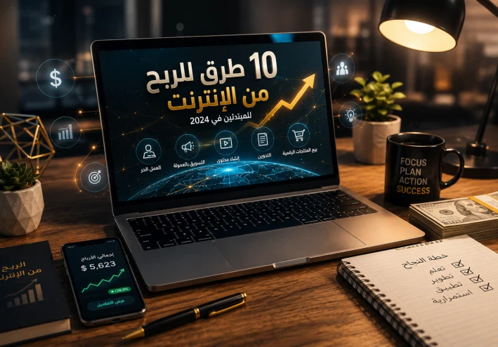 أفضل 10 طرق للربح من الإنترنت للمبتدئين في 2026 (دليل عملي لتحقيق أول دخل)