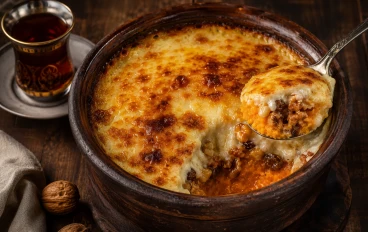 طاجن البطاطا الحلوة بالبشاميل والمكسرات: دفء الشتاء في طبق مصري أصيل