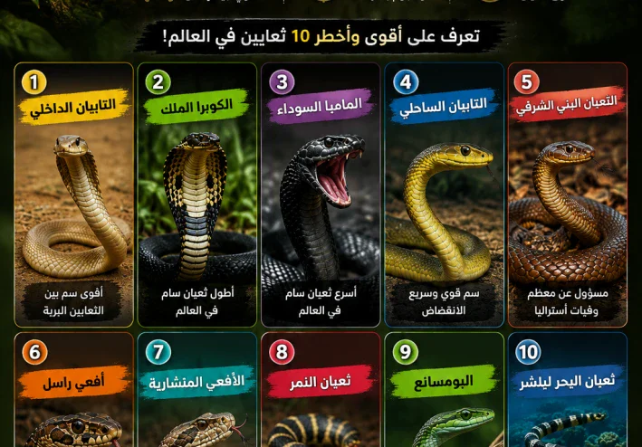 أخطر 10 ثعابين في العالم