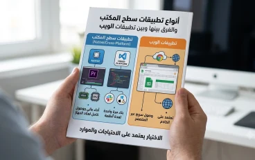أنواع تطبيقات سطح المكتب والفرق بينها وبين تطبيقات الويب