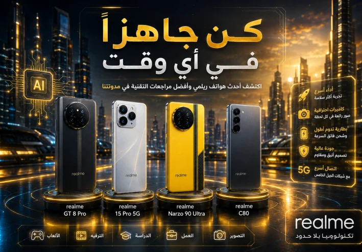 أفضل هواتف ريلمي الجديدة في 2026.. مواصفات قوية وأسعار تنافسية تناسب جميع المستخدمين