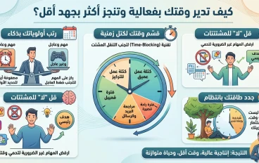 كيف تدير وقتك بفعالية وتنجز أكثر بجهد أقل؟