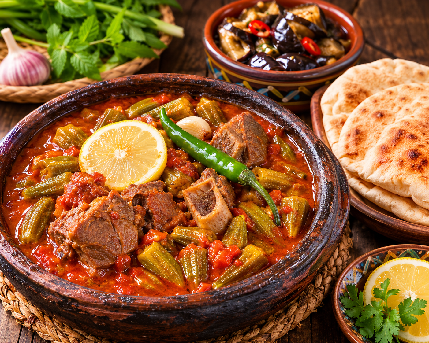 صورة مقال طاجن البامية باللحمة: سيد المائدة الشرقية وسر الخلطة الطواجن المصرية
