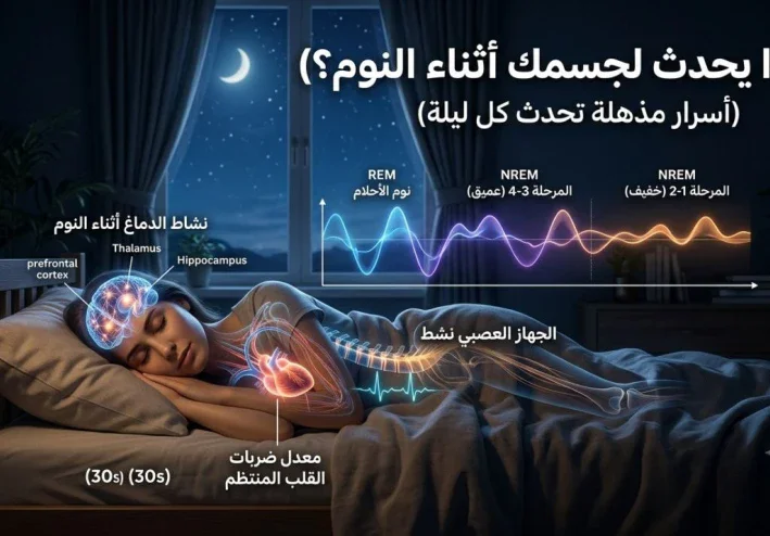 ماذا يحدث لجسم الإنسان أثناء النوم؟ رحلة مذهلة داخل الجسم والعقل