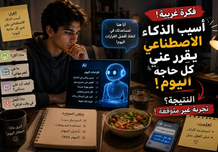 طلبت من الذكاء الاصطناعي أن يقرر يومي بالكامل… وكانت أغرب تجربة