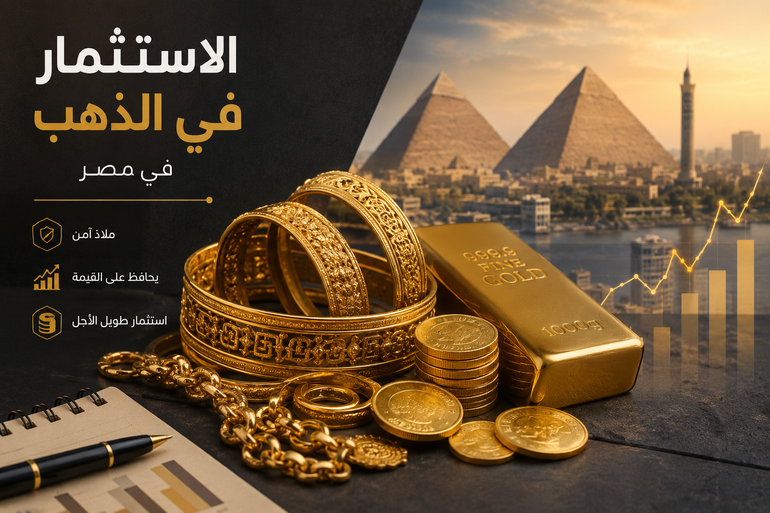 صورة مقال الاستثمار في الدهب في مصر: دليل شامل لحماية تحويشتك وتكسب صح